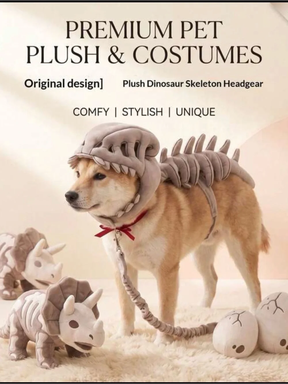 Dinosaur Skeleton Plush costume for Pet